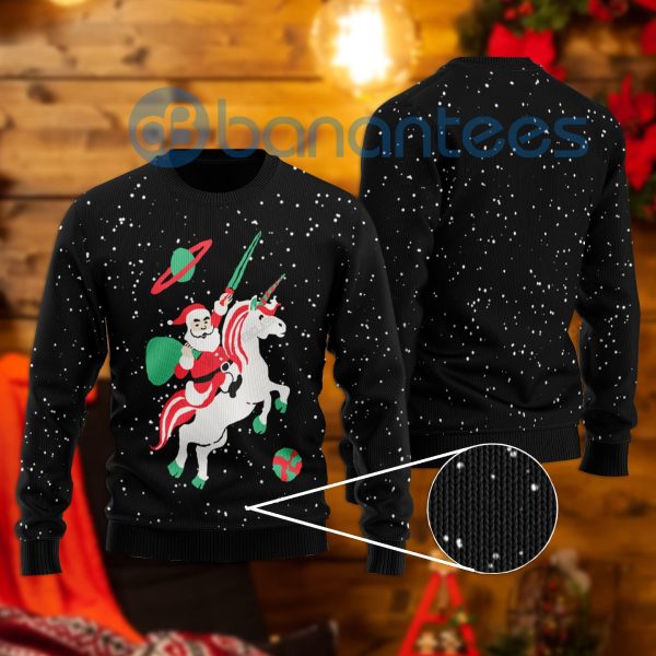 Santa Unicorn All Over Printed Ugly Christmas Sweaters Product Photo