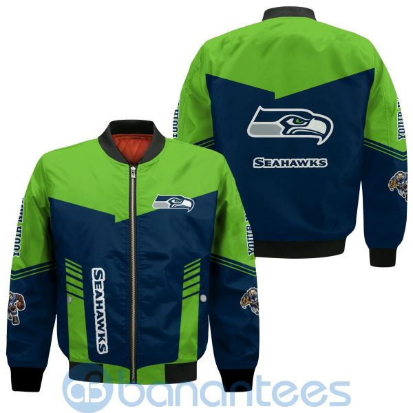 Seattle Seahawks American Football Team Logo Custom Name Bomber Jacket Product Photo