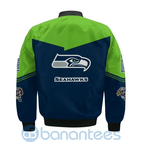 Seattle Seahawks American Football Team Logo Custom Name Bomber Jacket Product Photo
