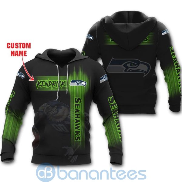 Seattle Seahawks Mascot Custom Name 3D All Over Printed Shirt Product Photo