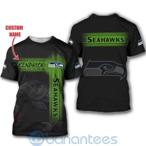 Seattle Seahawks Mascot Custom Name 3D All Over Printed Shirt Product Photo
