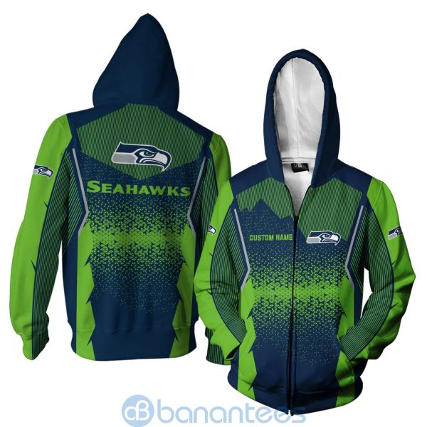 Seattle Seahawks NFL Football Team Custom Name Green 3D All Over Printed Shirt Product Photo
