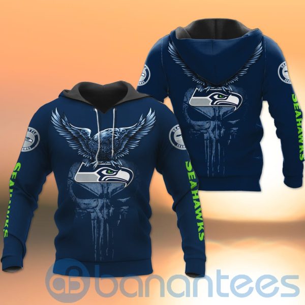 Seattle Seahawks NFL Logo Eagle Skull 3D All Over Printed Shirt Product Photo