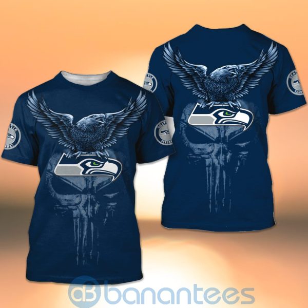 Seattle Seahawks NFL Logo Eagle Skull 3D All Over Printed Shirt Product Photo