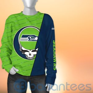 Seattle Seahawks NFL Team Logo Grateful Dead Design 3D All Over Printed Shirt Product Photo