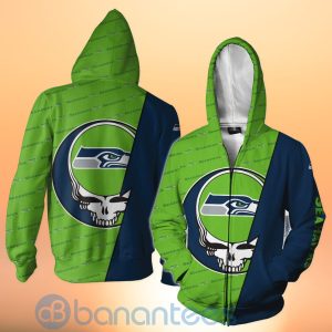 Seattle Seahawks NFL Team Logo Grateful Dead Design 3D All Over Printed Shirt Product Photo