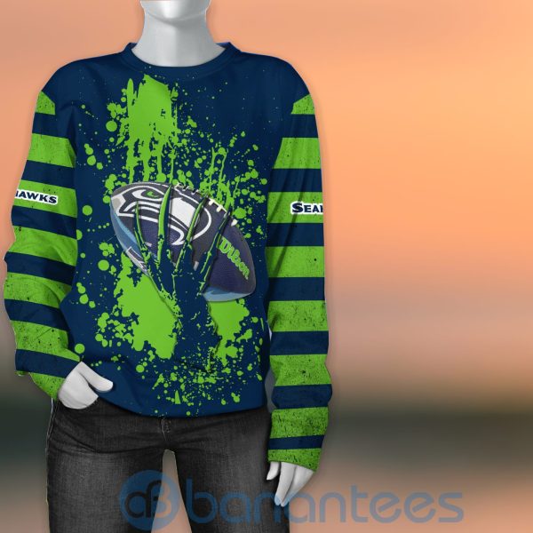 Seattle Seahawks Skull Hand NFL Football Team Logo Ball 3D All Over Printed Shirt Product Photo