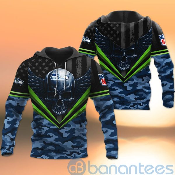 Seattle Seahawks Skull Wings 3D All Over Printed Shirt Product Photo