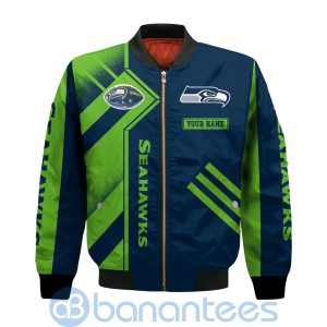 Seattle Seahawks Super Bowl Champions Custom Name Number Bomber Jacket Product Photo