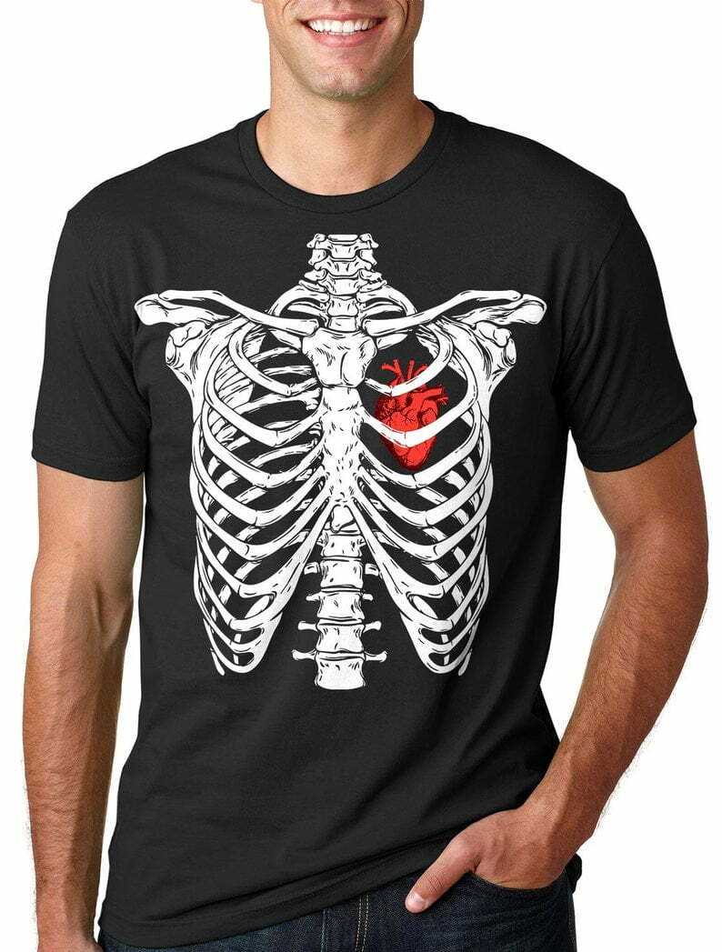Skeleton Rib Cage Happy Halloween T-Shirt