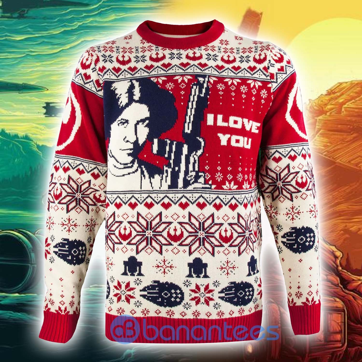 Star Wars Han & Leia Couples Knitted Christmas 3D Sweaters