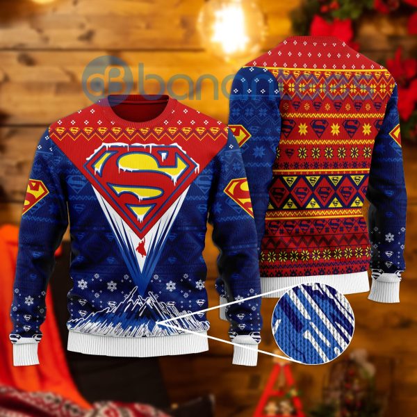 Superman All Over Printed Ugly Christmas Sweater Product Photo