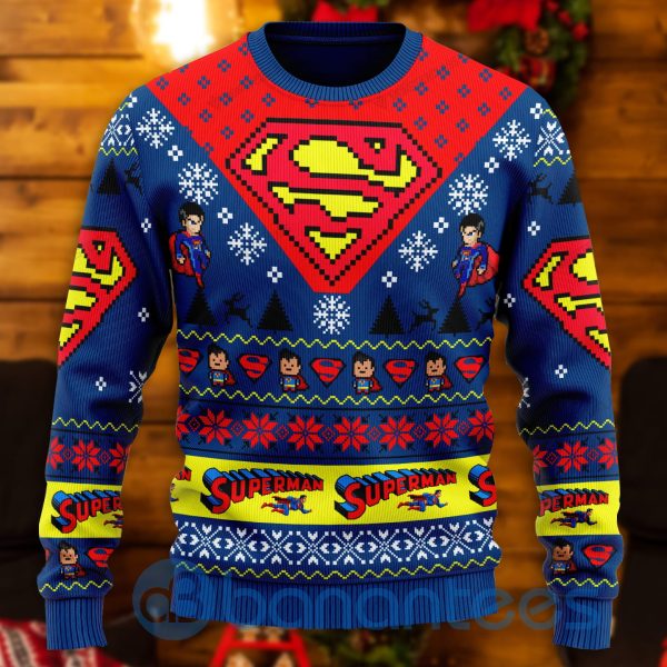 Superman Best Gift All Over Printed Ugly Christmas Sweater Product Photo