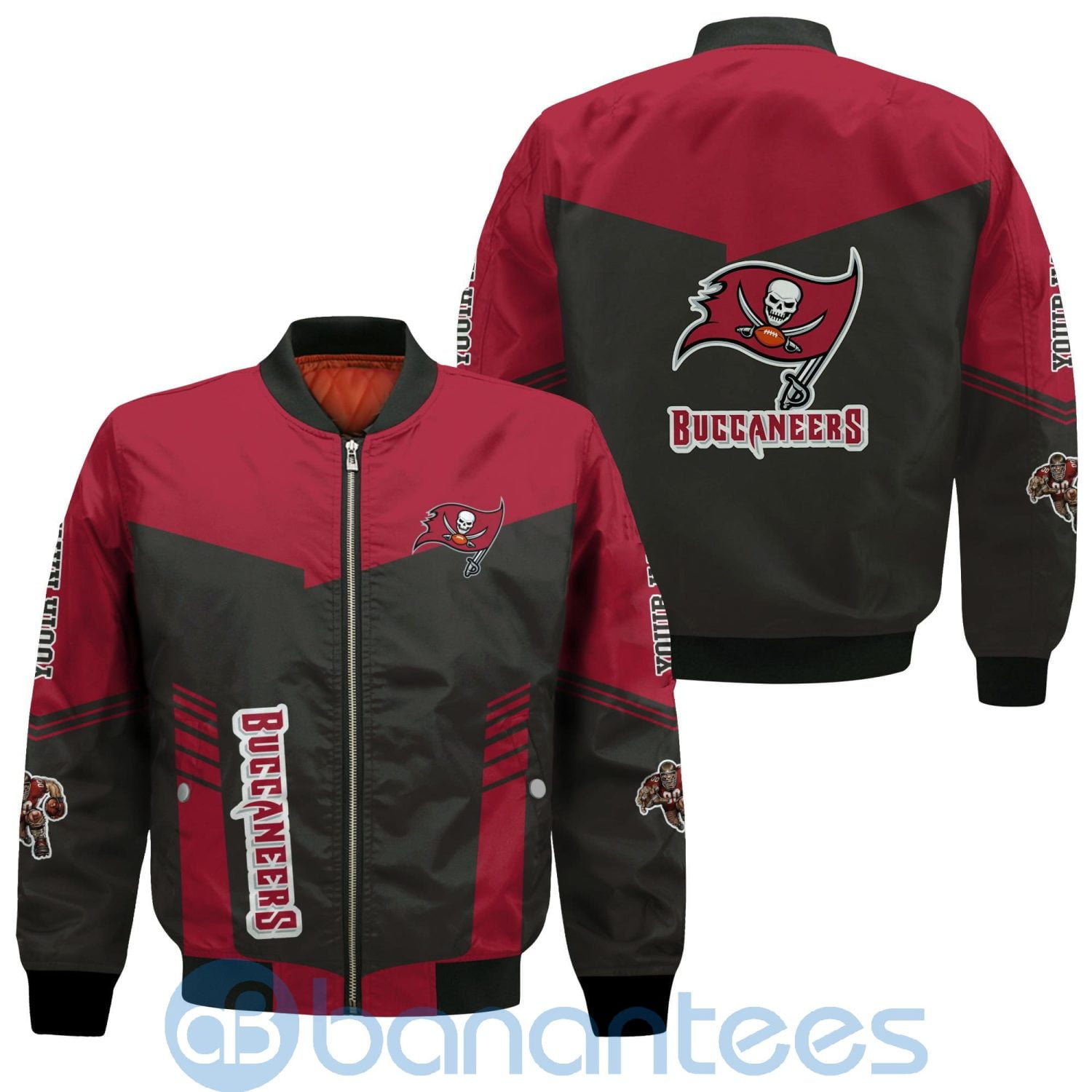 Tampa Bay Buccaneers American Football Team Logo Custom Name Bomber Jacket