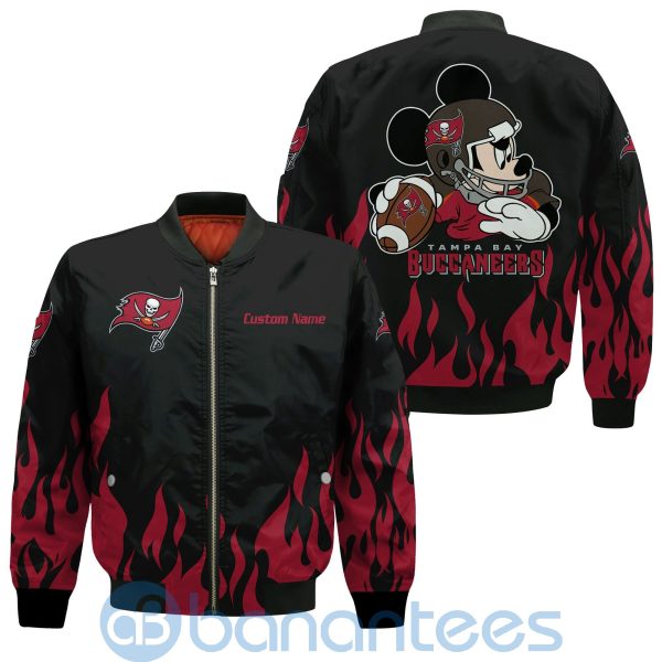 Tampa Bay Buccaneers Football Team Logo Disney Mickey Custom Name Bomber Jacket Product Photo