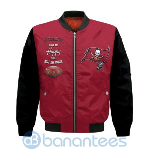 Tampa Bay Buccaneers Make Me Happy American Football Team Logo Custom Name Bomber Jacket Product Photo