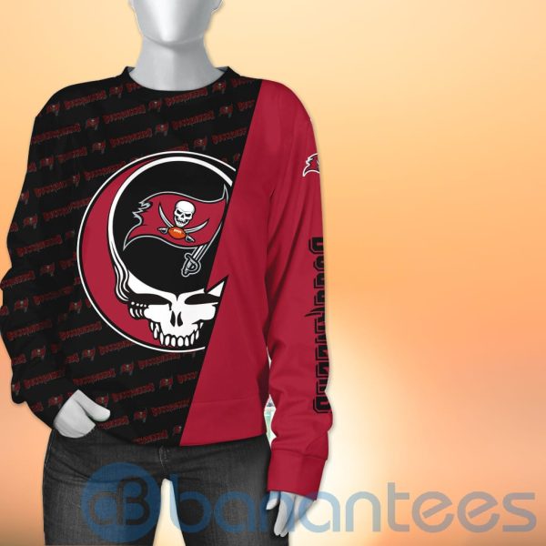Tampa Bay Buccaneers NFL Team Logo Grateful Dead Design 3D All Over Printed Shirt Product Photo