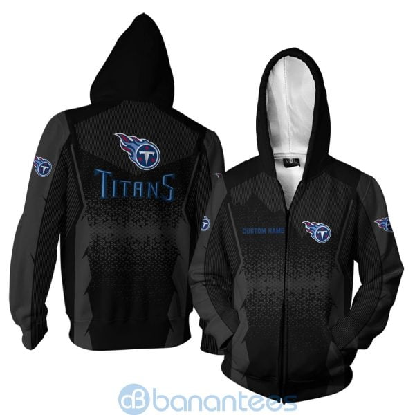 Tennessee Titans NFL Football Team Custom Name Black 3D All Over Printed Shirt Product Photo