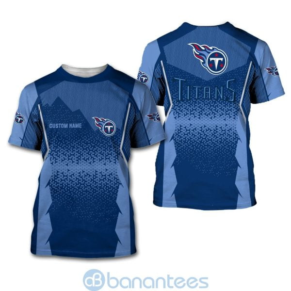 Tennessee Titans NFL Football Team Custom Name Blue 3D All Over Printed Shirt Product Photo