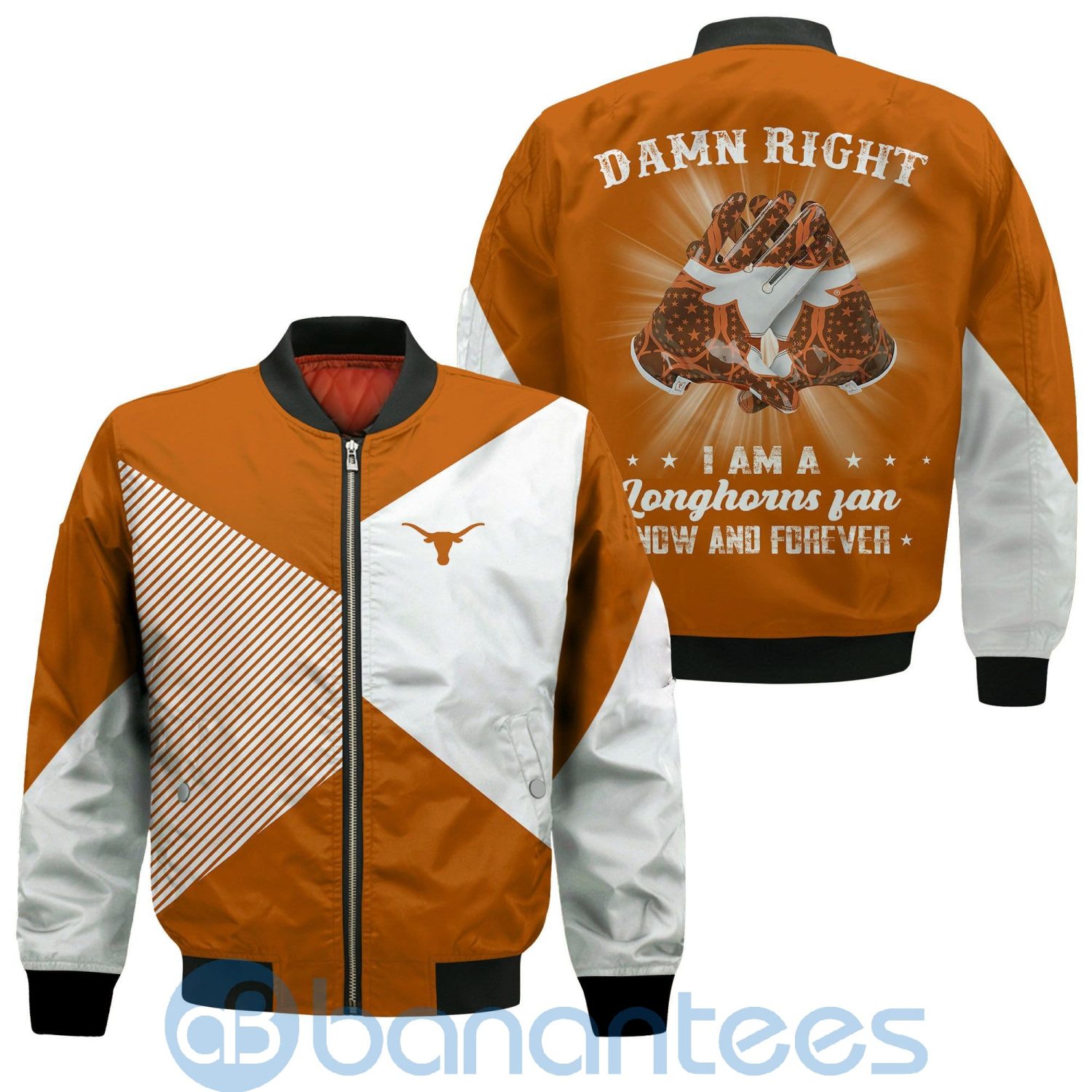 Texas Longhorns Damn Right I Am Longhorns Fan Now And Forever Bomber Jacket