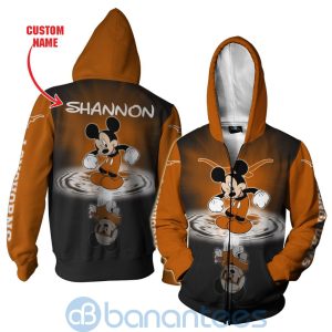 Texas Longhorns Disney Mickey Mouse In Water Custom Name 3D All Over Printed Shirt Product Photo