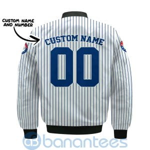 Texas Rangers Stripes Custom Name Number Bomber Jacket Product Photo