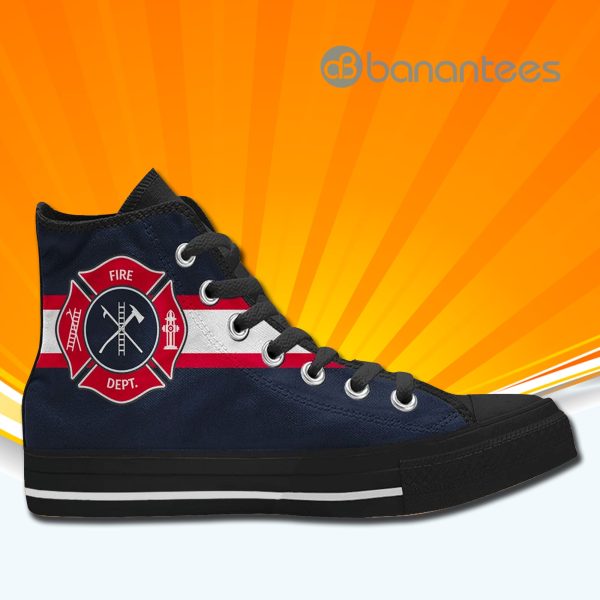 Thin Red Line Firefighter Usa High Top Canvas Shoes Sneakers For Men And Women Product Photo