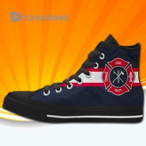 Thin Red Line Firefighter Usa High Top Canvas Shoes Sneakers For Men And Women Product Photo