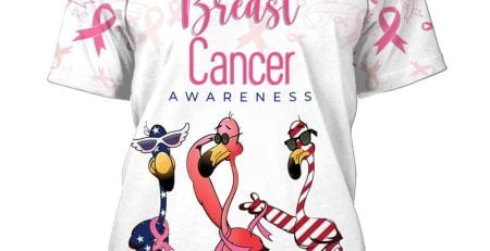 5 T-shirts printed to promote breast cancer prevention