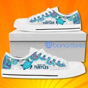 Turtle Lovely Design Graphic Low Top Canvas Shoes Product Photo