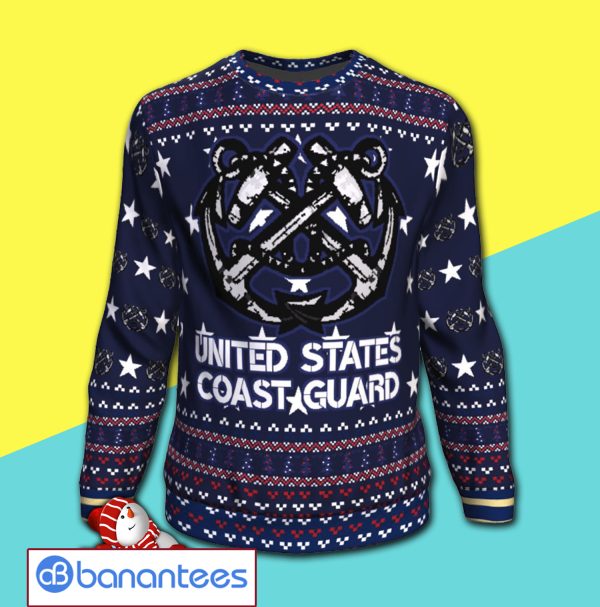 Us Coast Guard Merry Christmas All Over Print Ugly Sweater Product Photo