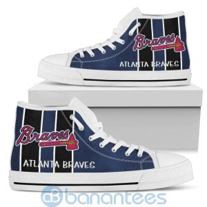 Vertical Stripes Style Atlanta Braves High Top Shoes Product Photo