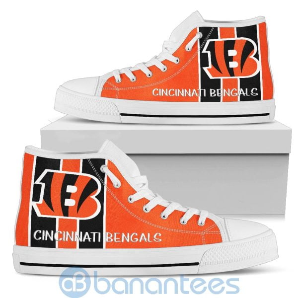 Vertical Stripes Style Cincinnati Bengals High Top Shoes Product Photo