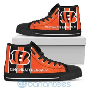 Vertical Stripes Style Cincinnati Bengals High Top Shoes Product Photo