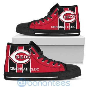 Vertical Stripes Style Cincinnati Reds High Top Shoes Product Photo