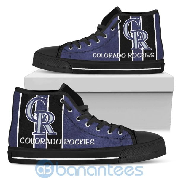 Vertical Stripes Style Colorado Rockies High Top Shoes Product Photo