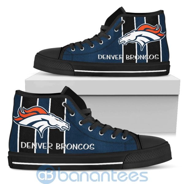 Vertical Stripes Style Denver Broncos High Top Shoes Product Photo