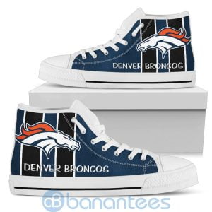 Vertical Stripes Style Denver Broncos High Top Shoes Product Photo