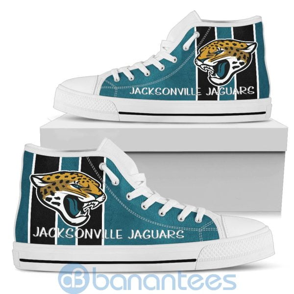 Vertical Stripes Style Jacksonville Jaguars High Top Shoes Product Photo