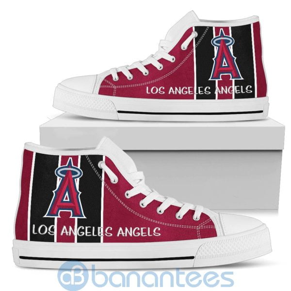 Vertical Stripes Style Los Angeles Angels High Top Shoes Product Photo