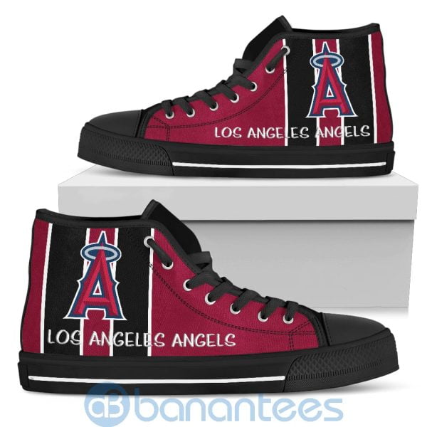 Vertical Stripes Style Los Angeles Angels High Top Shoes Product Photo