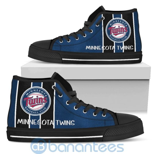 Vertical Stripes Style Minnesota Twins High Top Shoes Product Photo