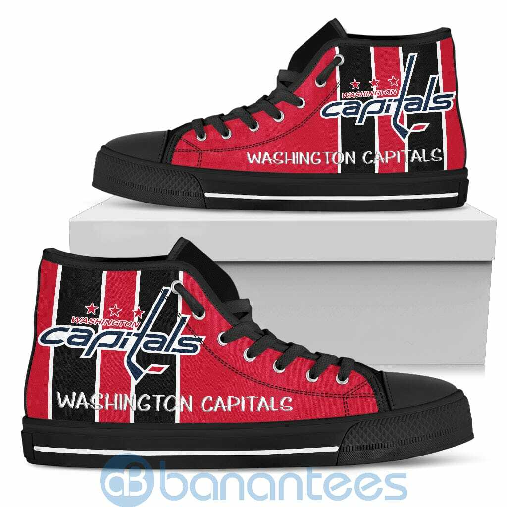 Vertical Stripes Style Washington Capitals High Top Shoes