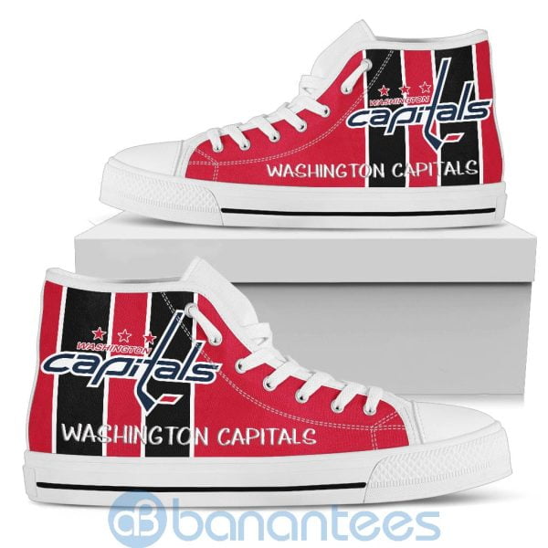 Vertical Stripes Style Washington Capitals High Top Shoes Product Photo