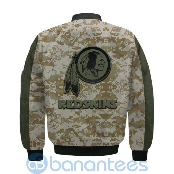 Washington Redskins American Football Team Logo Camouflage Custom Name Bomber Jacket Product Photo