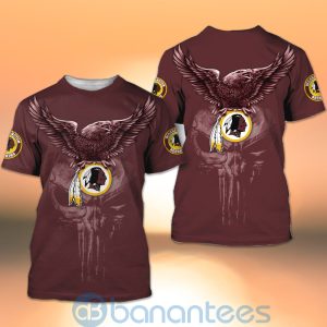 Washington Redskins NFL Logo Eagle Skull 3D All Over Printed Shirt Product Photo
