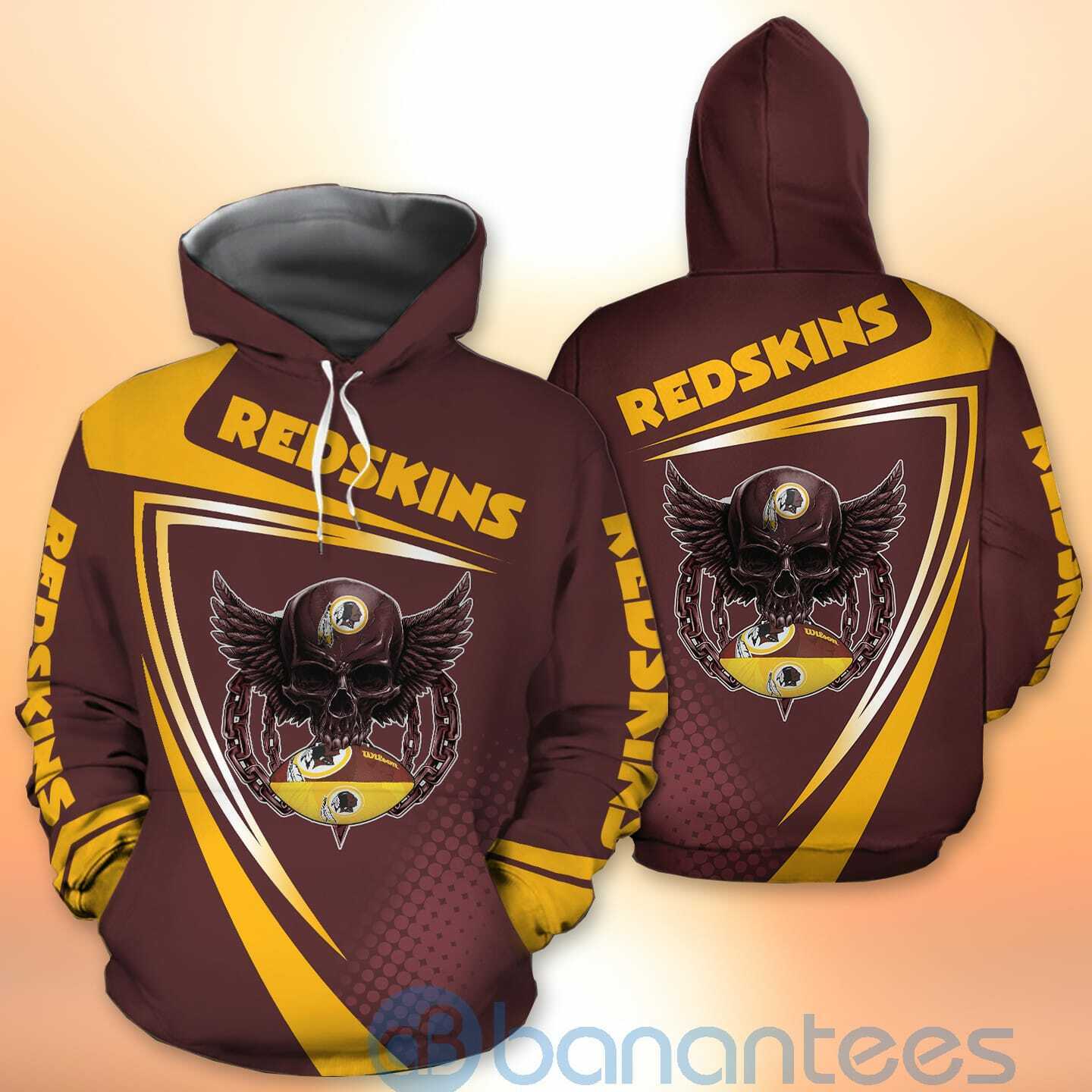 Washington Redskins NFL Skull American Football Sporty Design 3D All Over Printed Shirt
