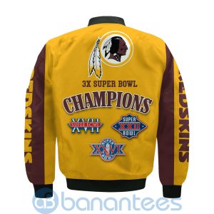 Washington Redskins Super Bowl Champions Custom Name Number Bomber Jacket Product Photo