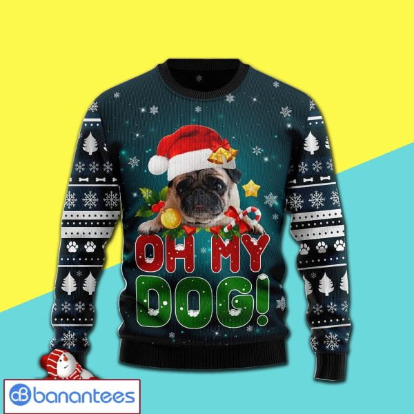 Winter Clothes Dog Lovers Pug Oh My Dog Awesome Christmas Ugly Christmas Sweater Product Photo