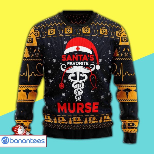 Winter Clothes Santa's Farvorite Murse Awesome Christmas Ugly Christmas Sweater Product Photo